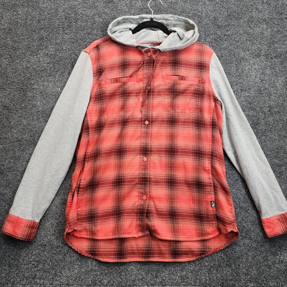The North Face Womens Hooded Flannel Plaid Gorpcore Outdoor Cabin Shirt Size L